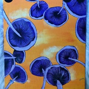 14x11 painted shroom canvas with poster tack